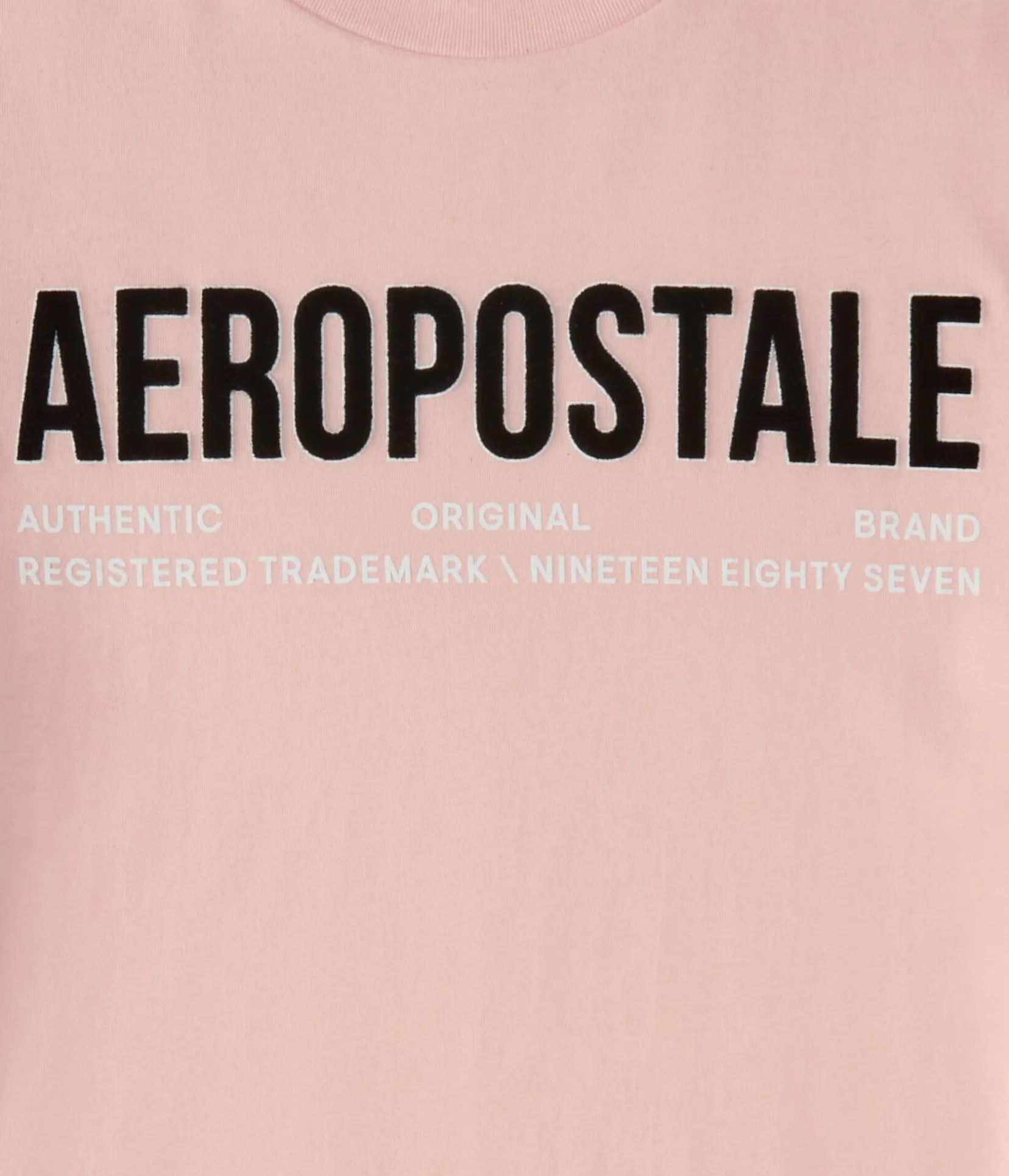 Aeropostale Authentic Logo Flocked Graphic Tee