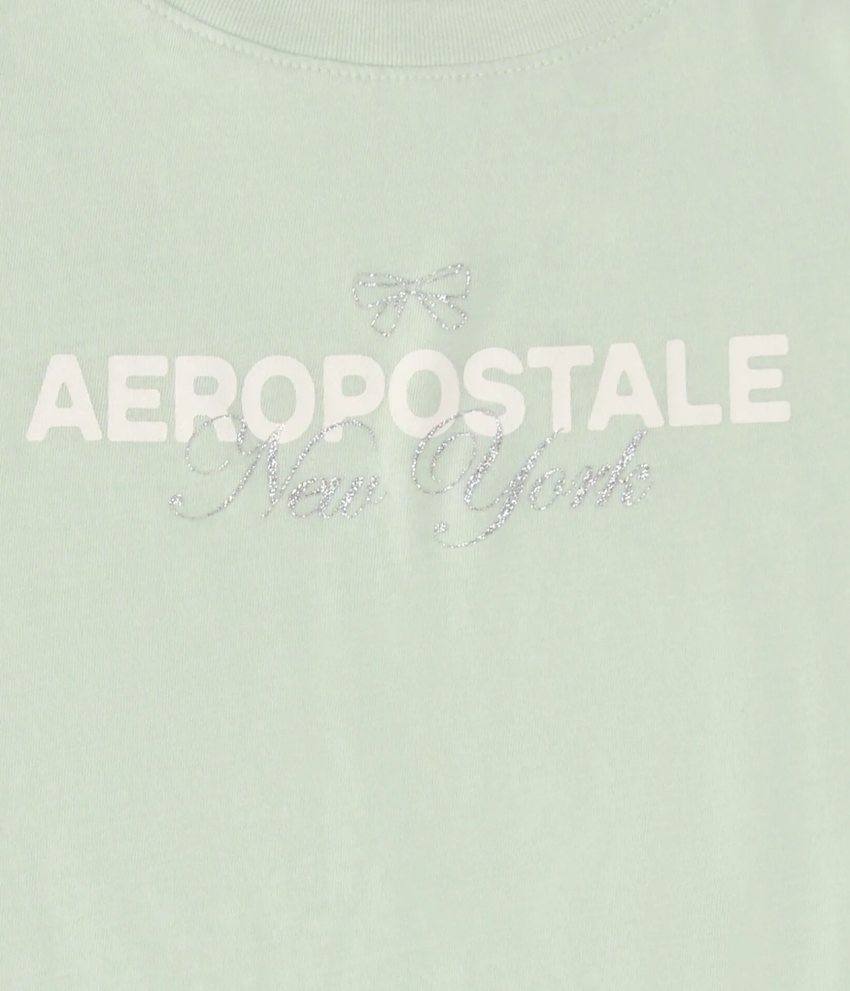 Aeropostale Bow Glitter Graphic Tee