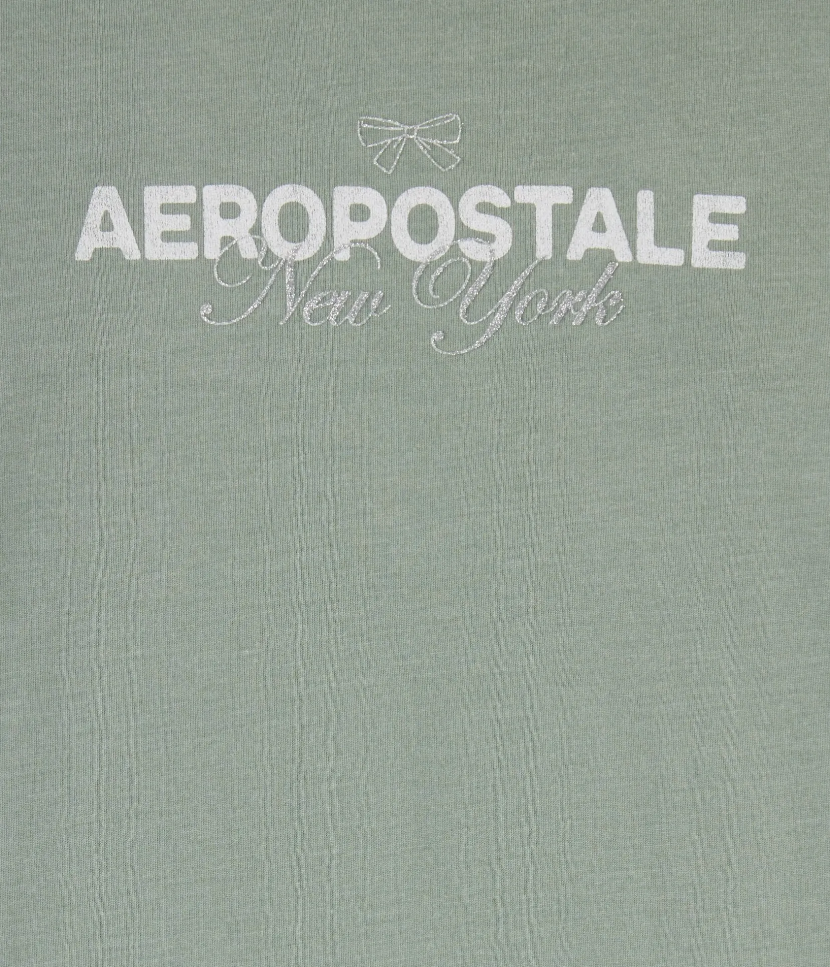 Aeropostale Bow Glitter Graphic Tee