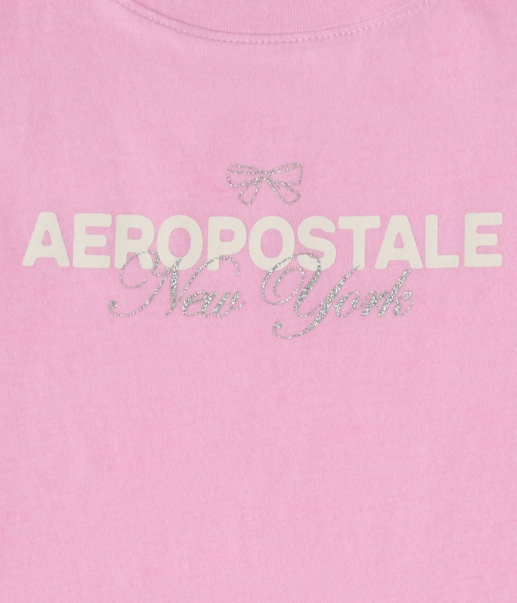 Aeropostale Bow Glitter Graphic Tee
