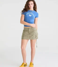 Aeropostale Butterfly Appliqué Graphic Tee