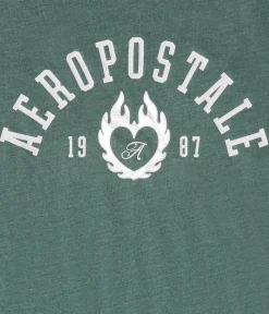 Aeropostale Heart Flame Foil Graphic Tee