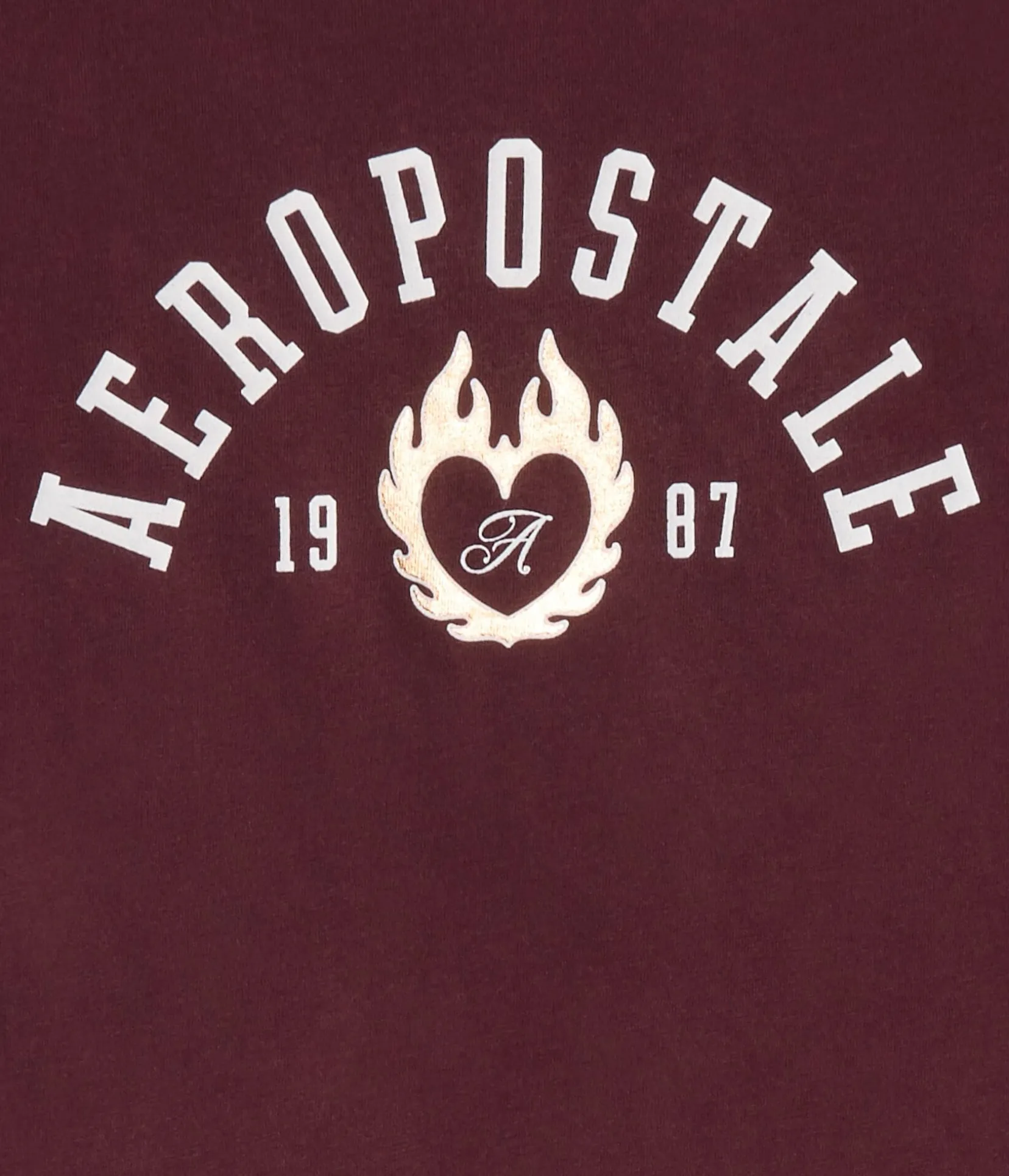 Aeropostale Heart Flame Foil Graphic Tee