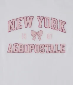 Aeropostale New York Bow Appliqué Graphic Tee