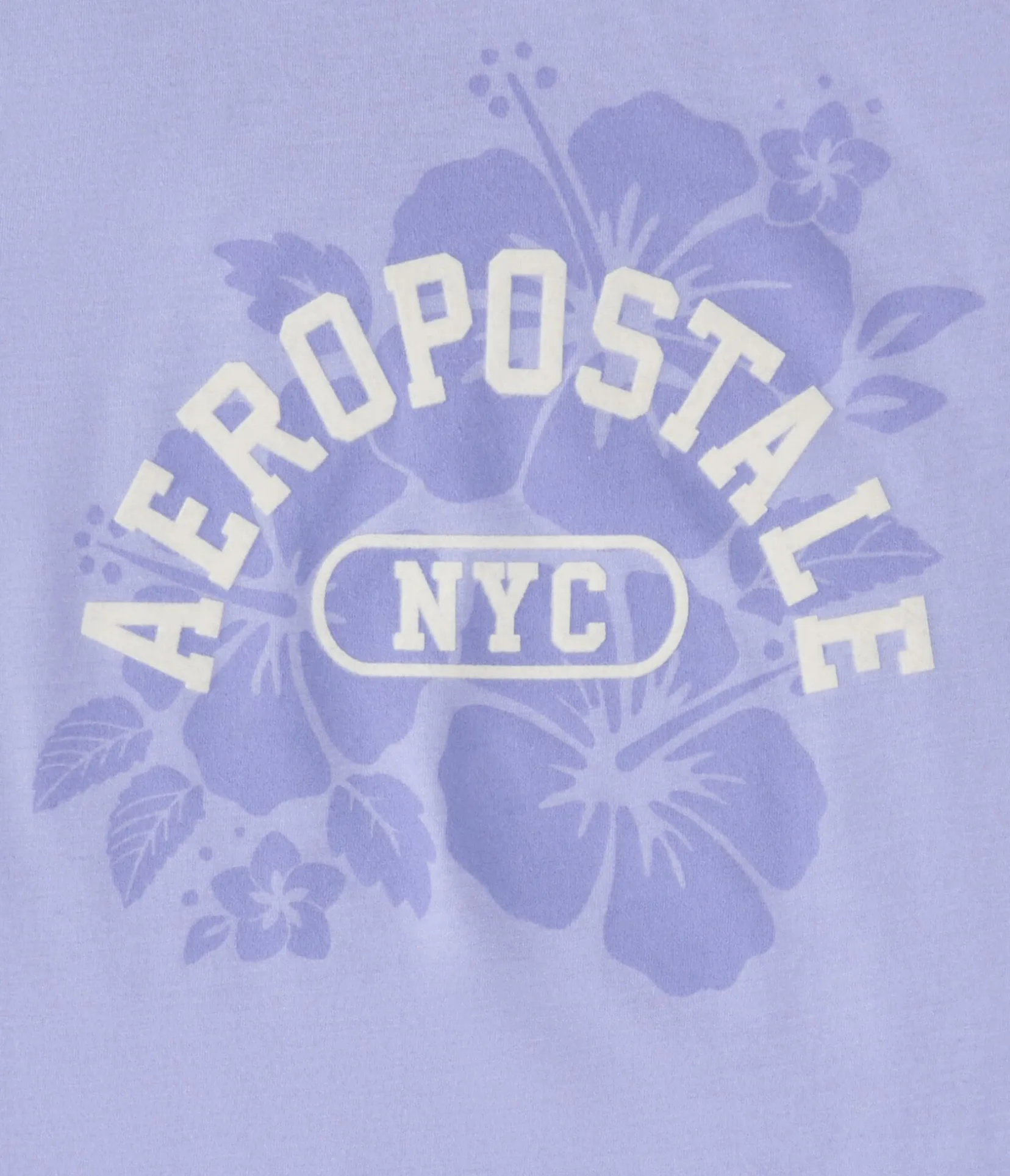 Aeropostale NYC Hibiscus Flocked Graphic Tee