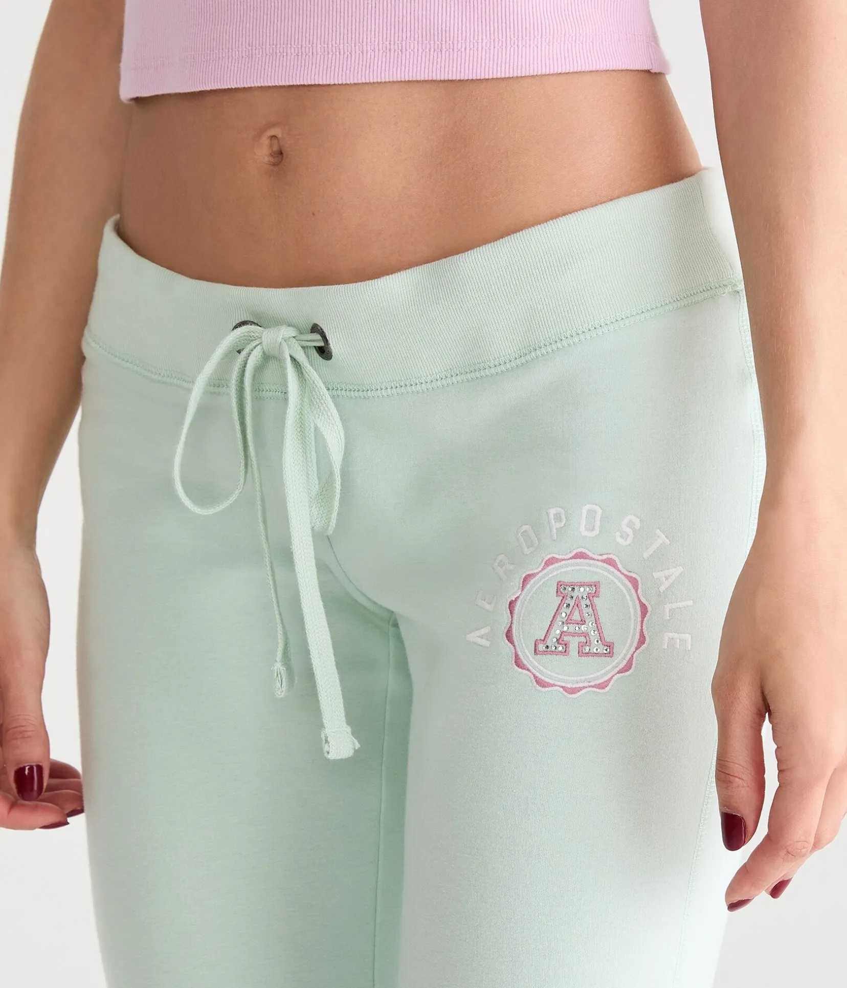 Aeropostale Rhinestone Crest Fit & Flare Sweatpants