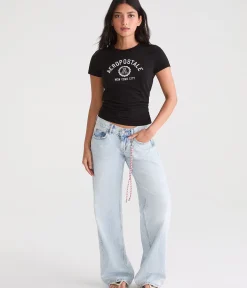 Aeropostale Rhinestone Crest Graphic Tee