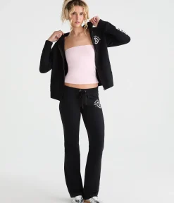 Aeropostale Rhinestone Crest Fit & Flare Sweatpants