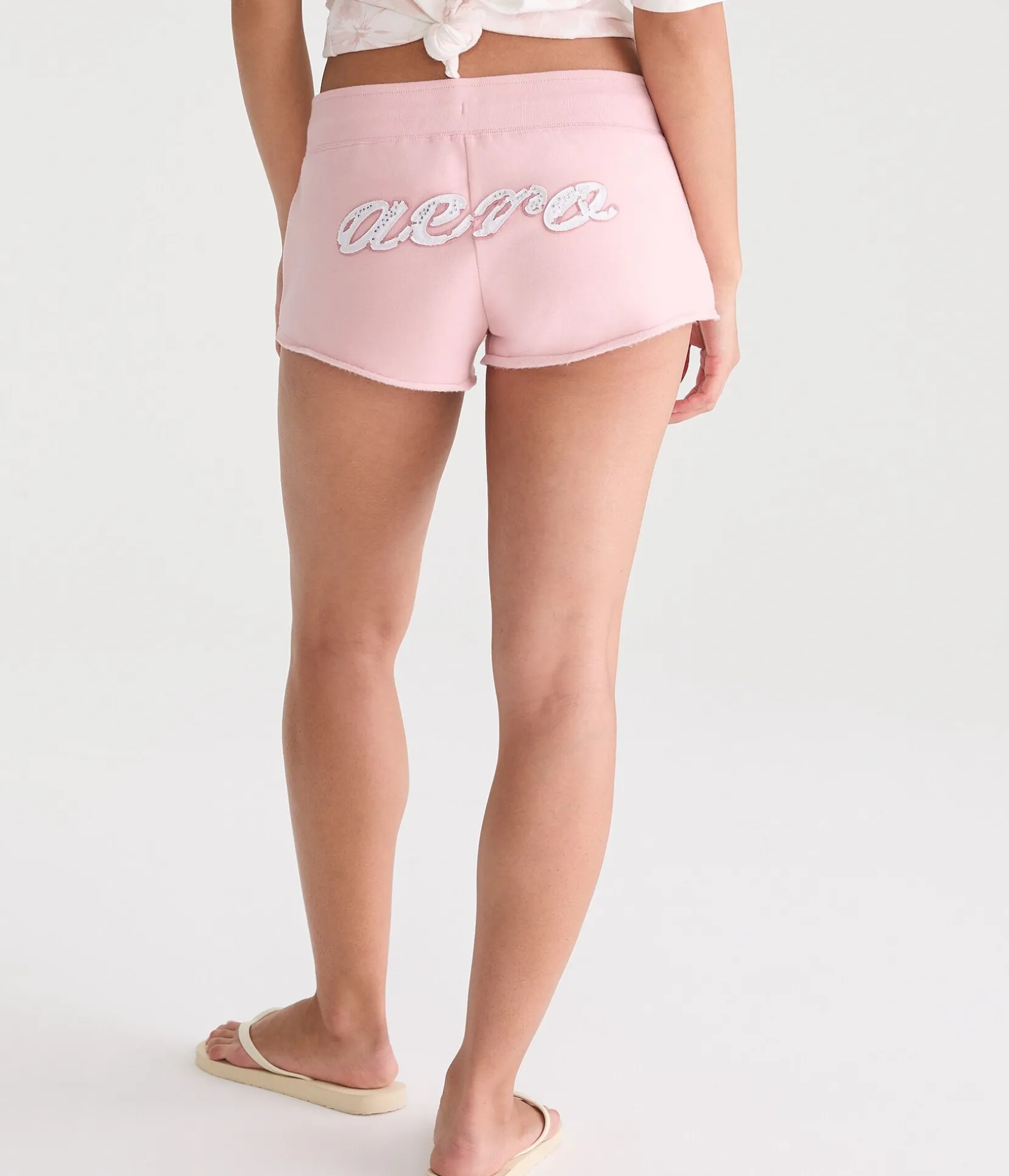 Aero Rhinestone Heritage Low-Rise Fleece Shorts