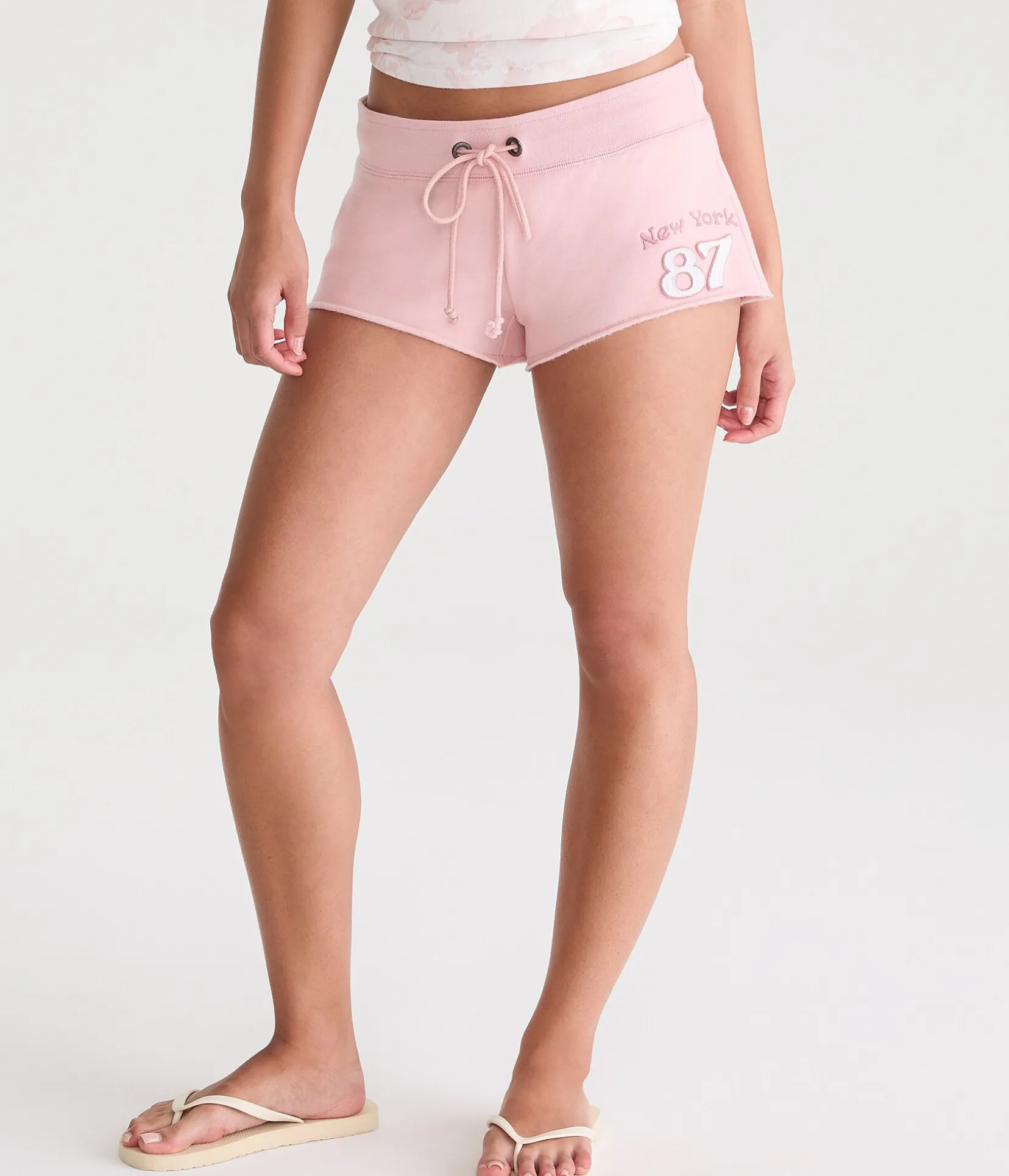 Aero Rhinestone Heritage Low-Rise Fleece Shorts