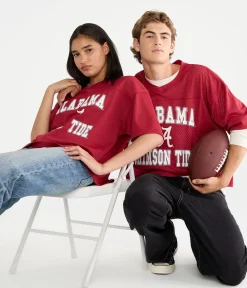 Alabama Crimson Tide Boxy Mesh V-Neck Top