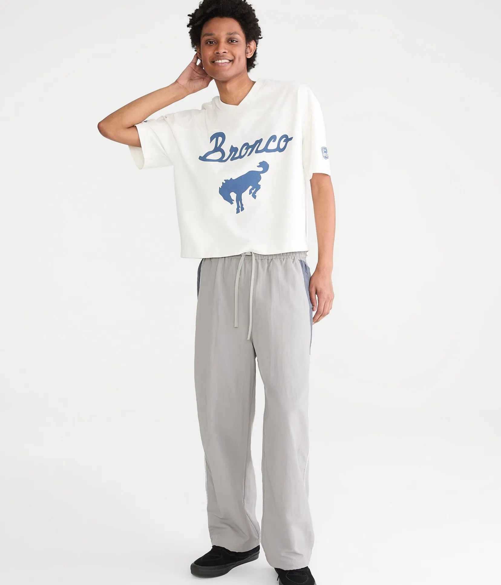 Baggy Colorblock Nylon Track Pants