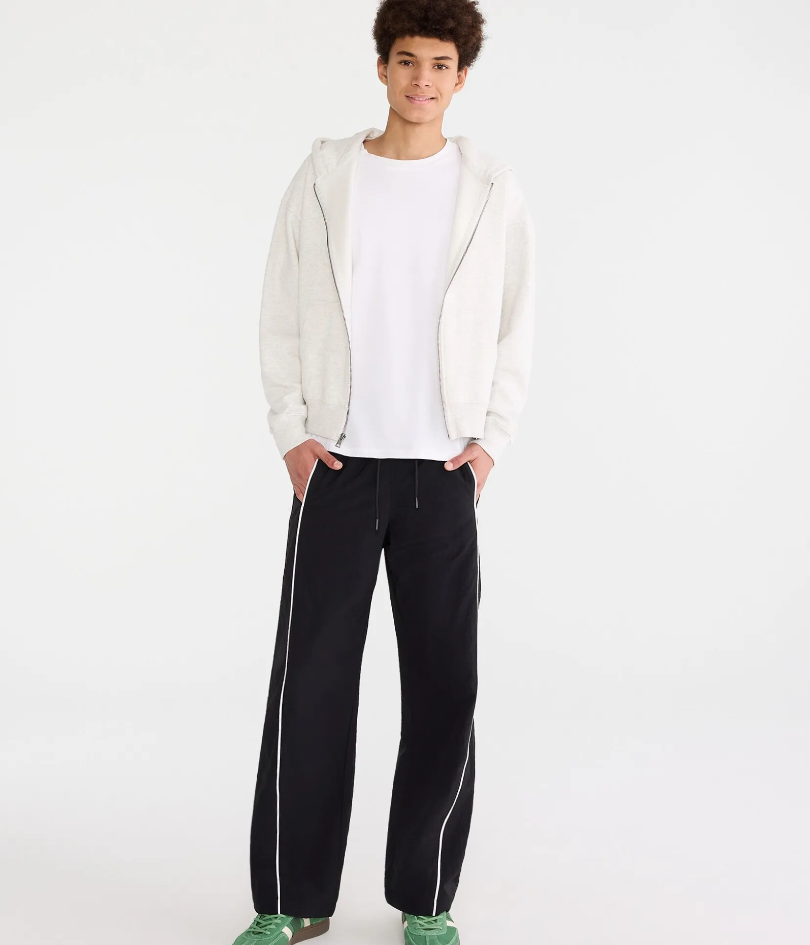 Baggy Piped Nylon Track Pants