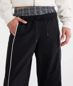 Baggy Piped Nylon Track Pants