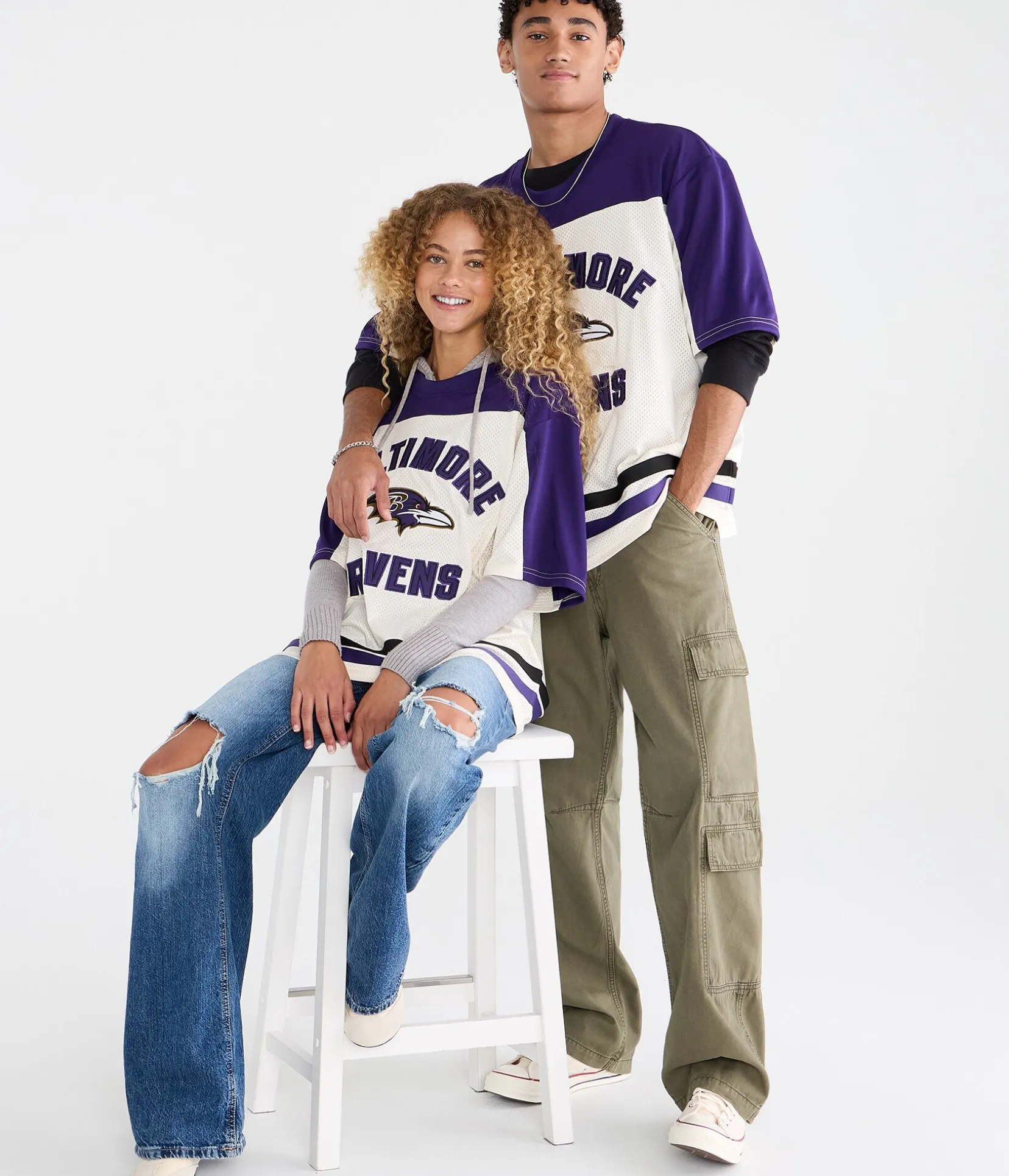 Baltimore Ravens Colorblock Mesh Top