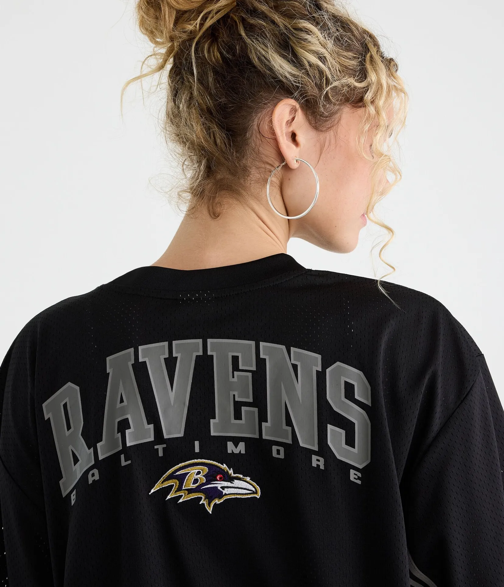 Baltimore Ravens Striped Mesh Top