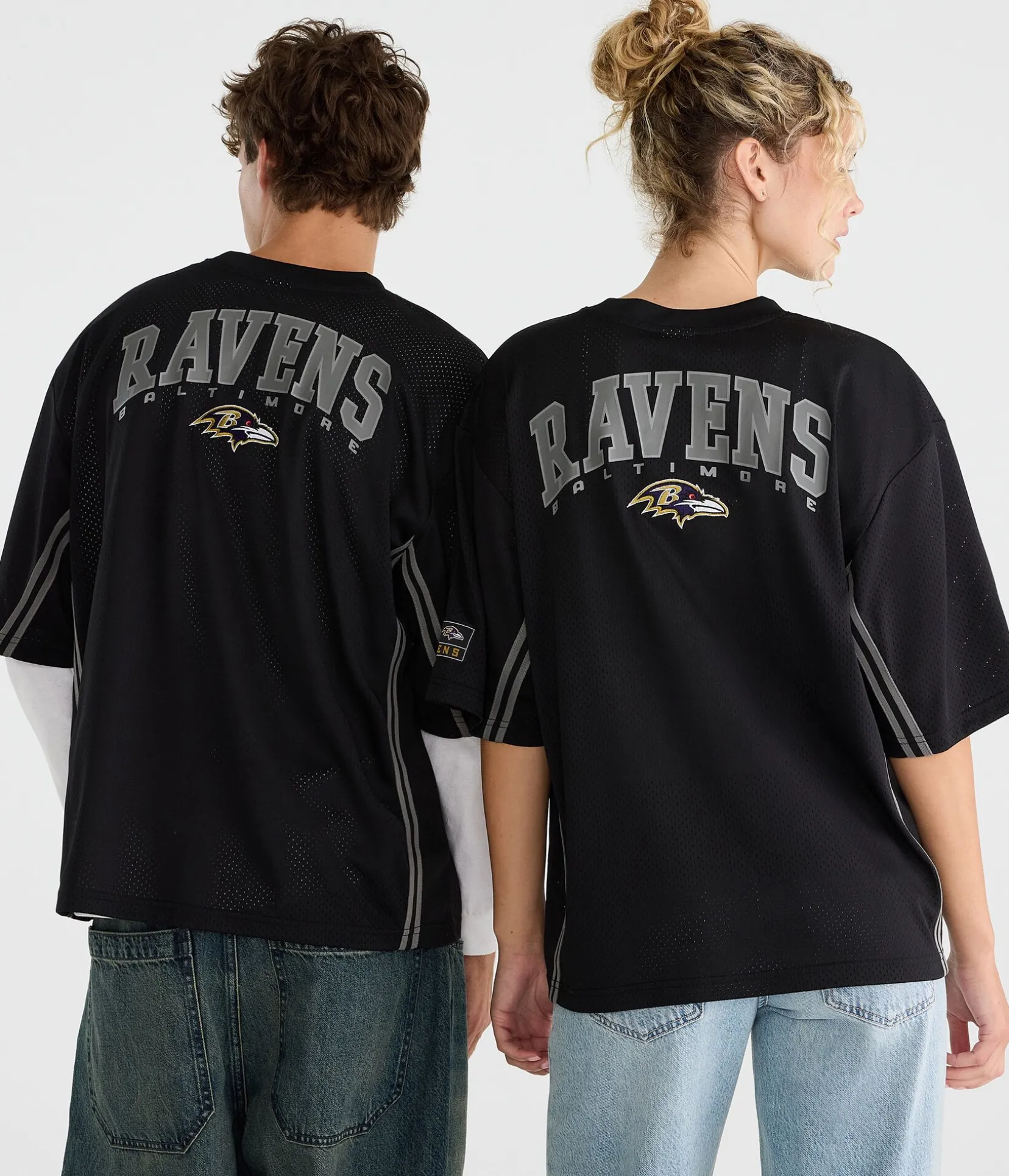 Baltimore Ravens Striped Mesh Top