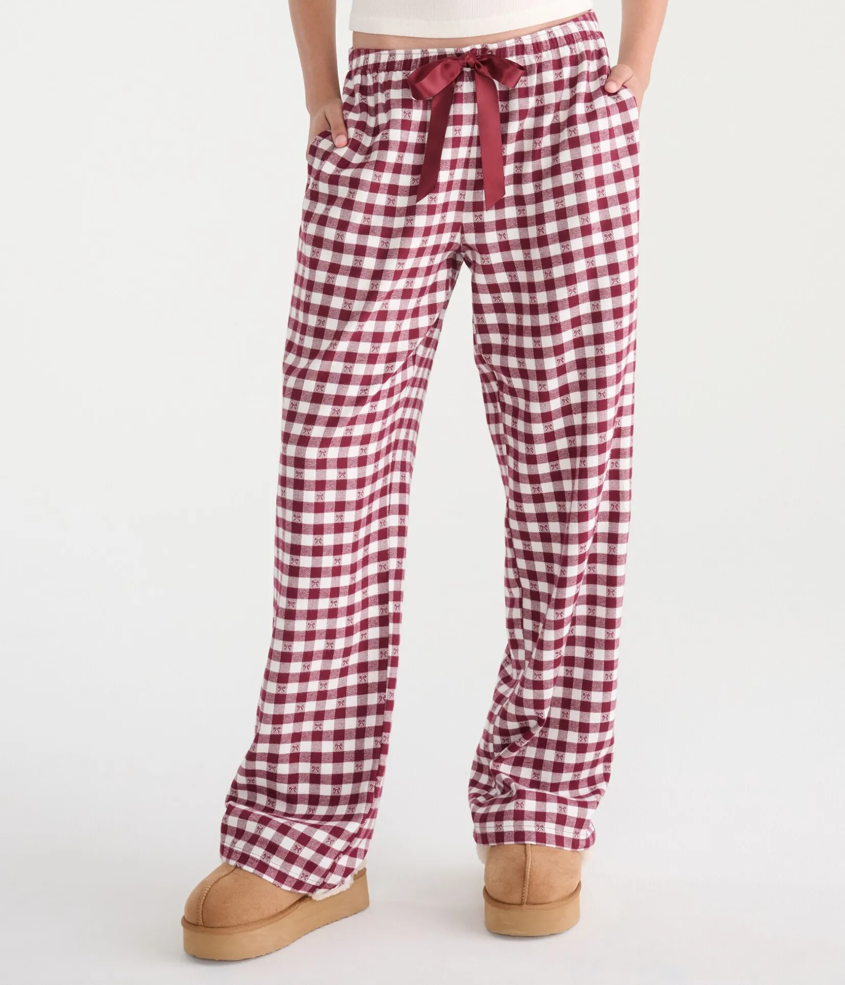 Bow Check Flannel Sleep Pants