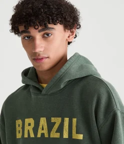 Brazil Flag Pullover Hoodie