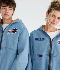 Buffalo Bills Full-Zip Hooded Denim Jacket