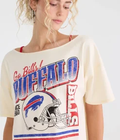 Buffalo Bills Off-The-Shoulder Graphic Tee