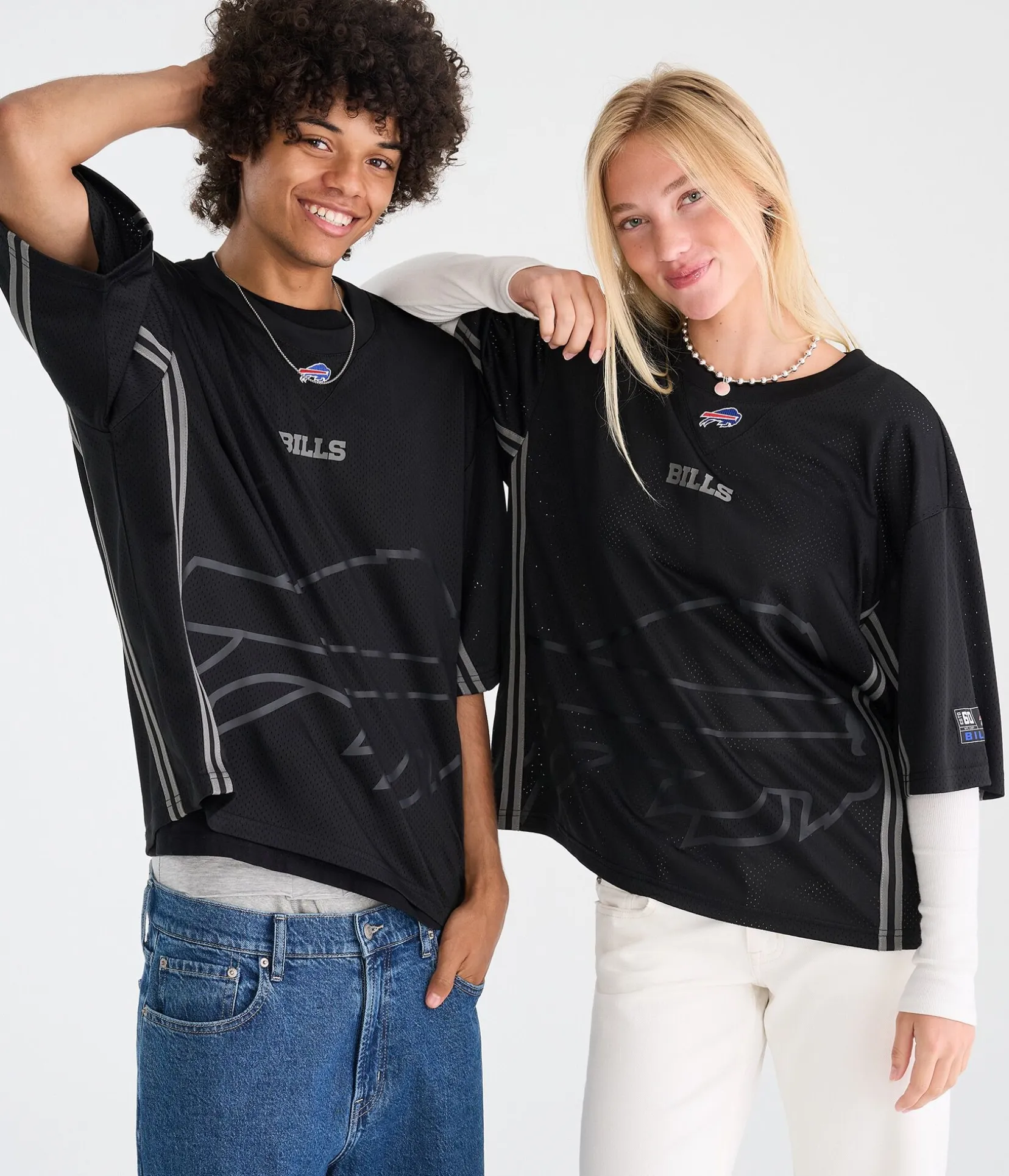 Buffalo Bills Striped Mesh Top