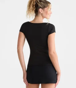 Buttery Soft Cinched Scoop-Neck Tee