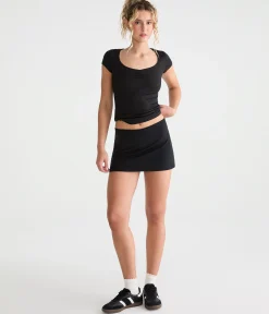 Buttery Soft Cinched Scoop-Neck Tee