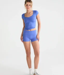 Buttery Soft Cinched Scoop-Neck Tee