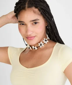 Buttery Soft Cinched Scoop-Neck Tee