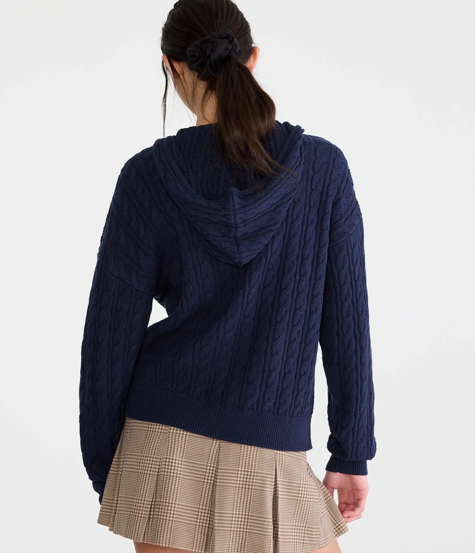 Cable Full-Zip Hooded Sweater