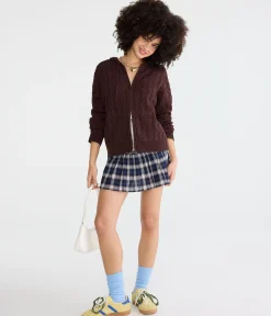 Cable Full-Zip Hooded Sweater