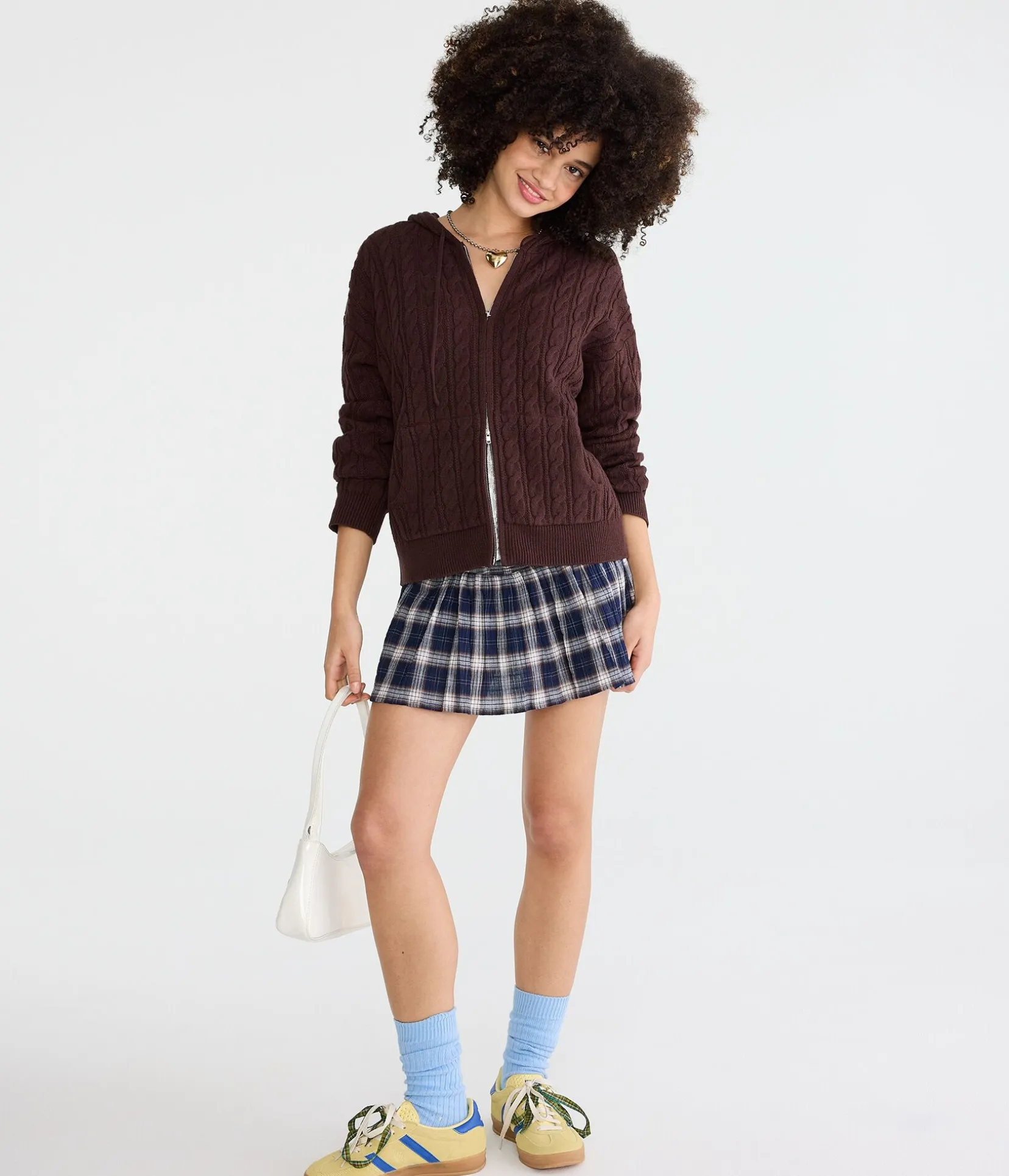 Cable Full-Zip Hooded Sweater