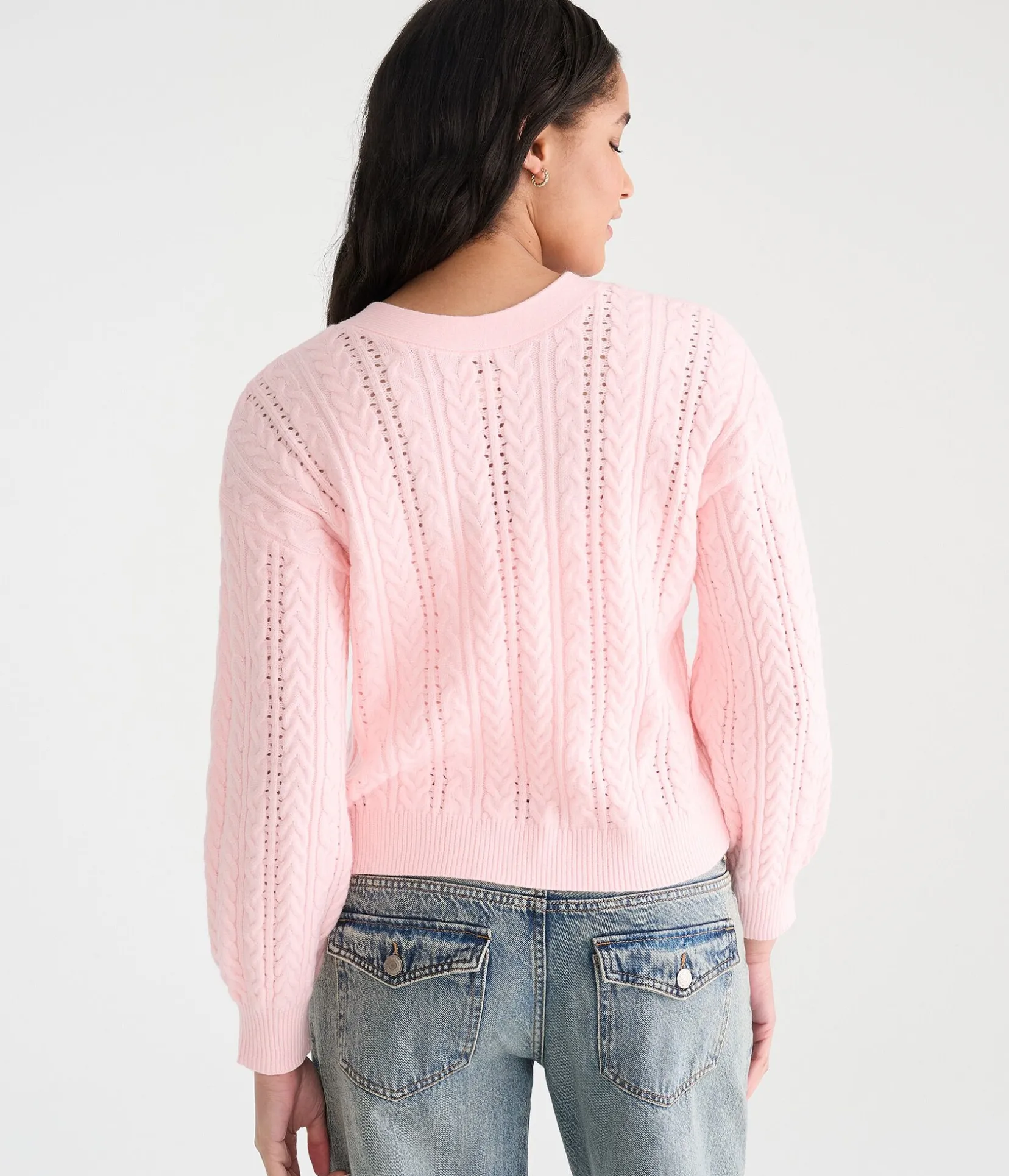 Cable Reversible Tie Cardigan