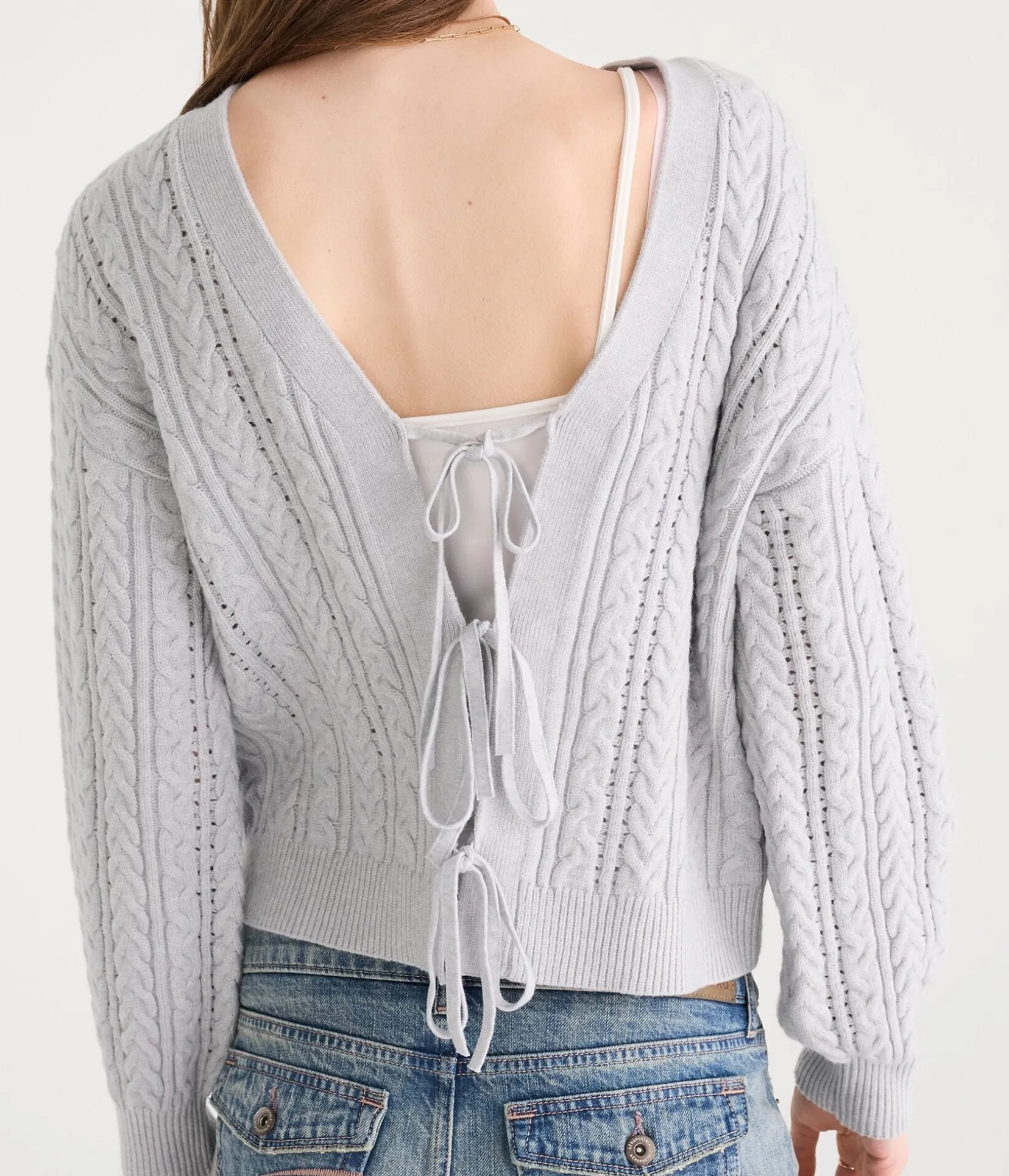 Cable Reversible Tie Cardigan
