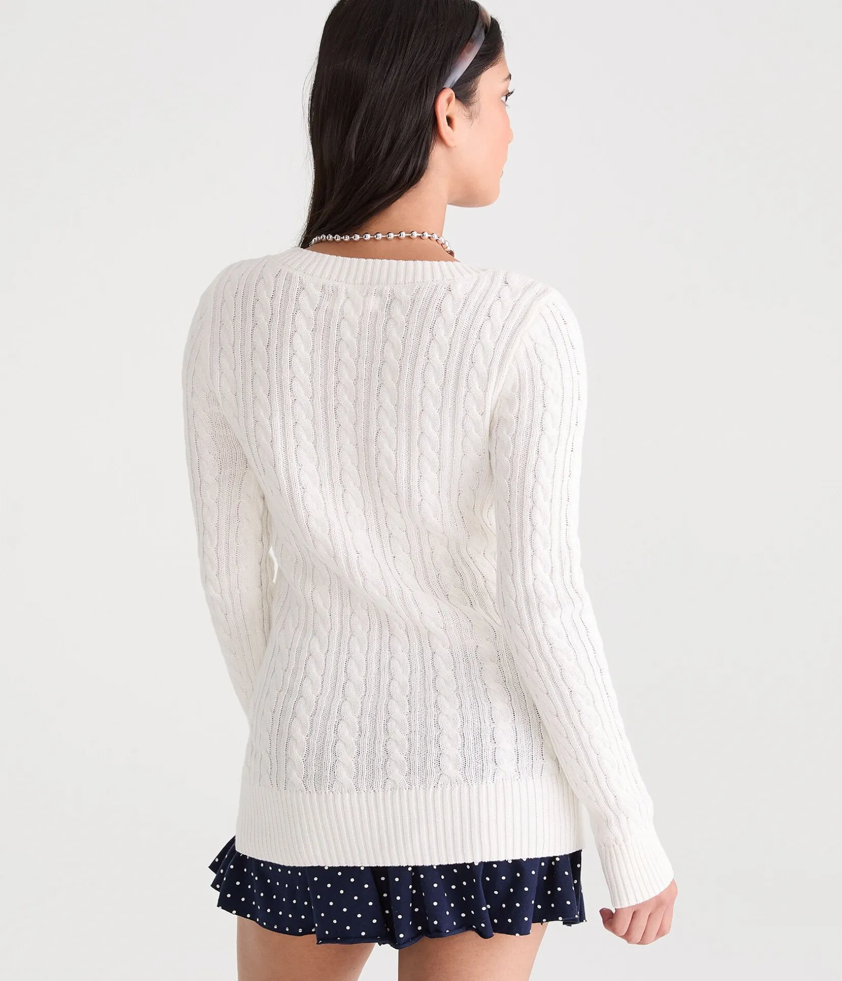 Cable Scoop-Neck Sweater