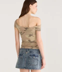 Camo Multi-Way Off-The-Shoulder Top