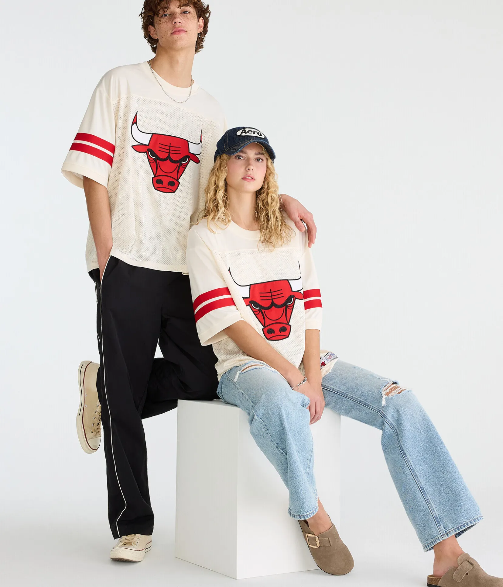 Chicago Bulls Sleeve Stripes Mesh Top