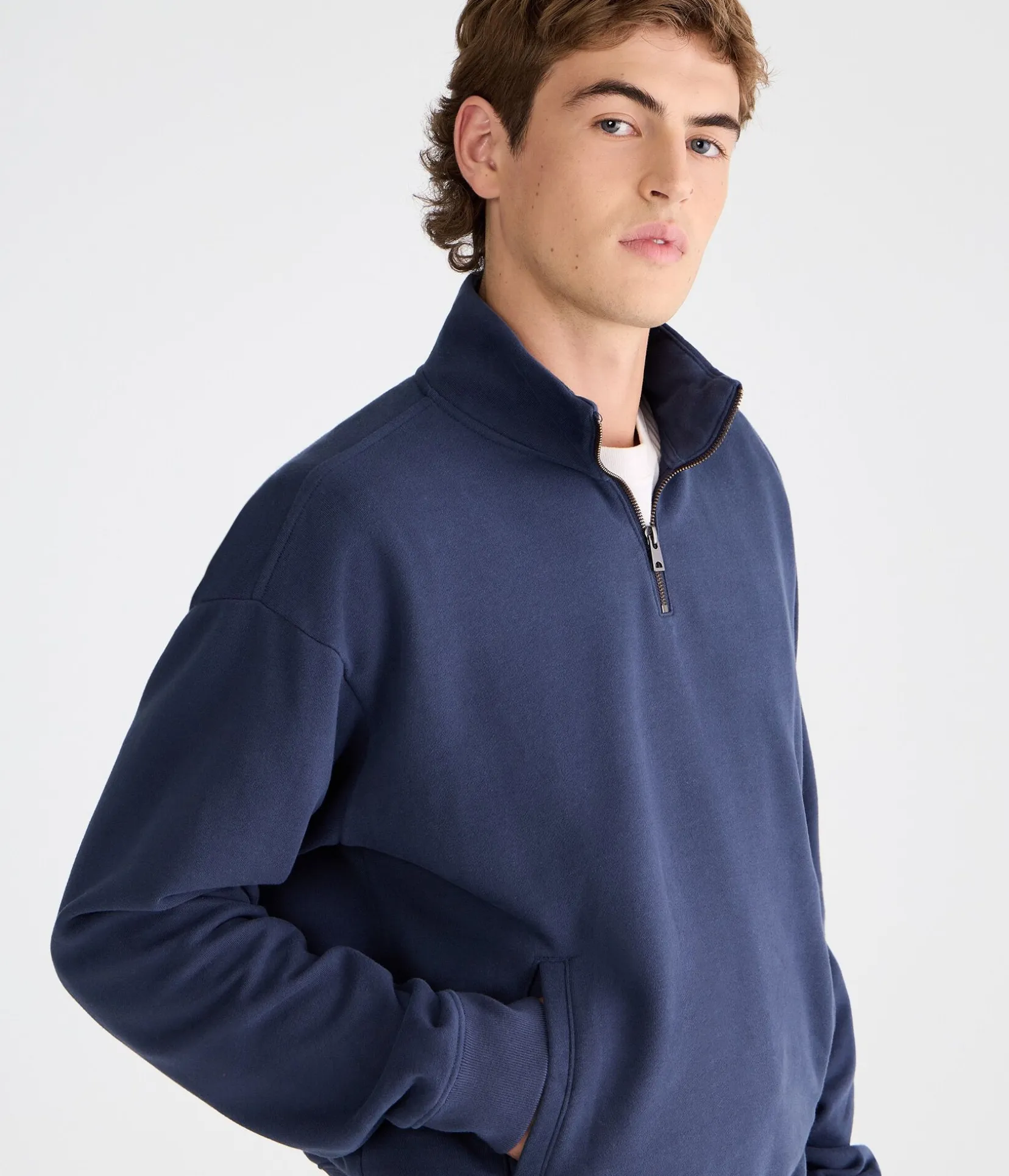 Cloud Soft Boxy Quarter-Zip Sweatshirt