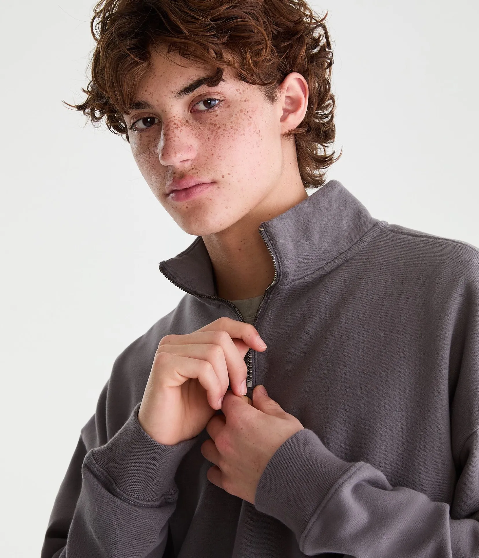 Cloud Soft Boxy Quarter-Zip Sweatshirt