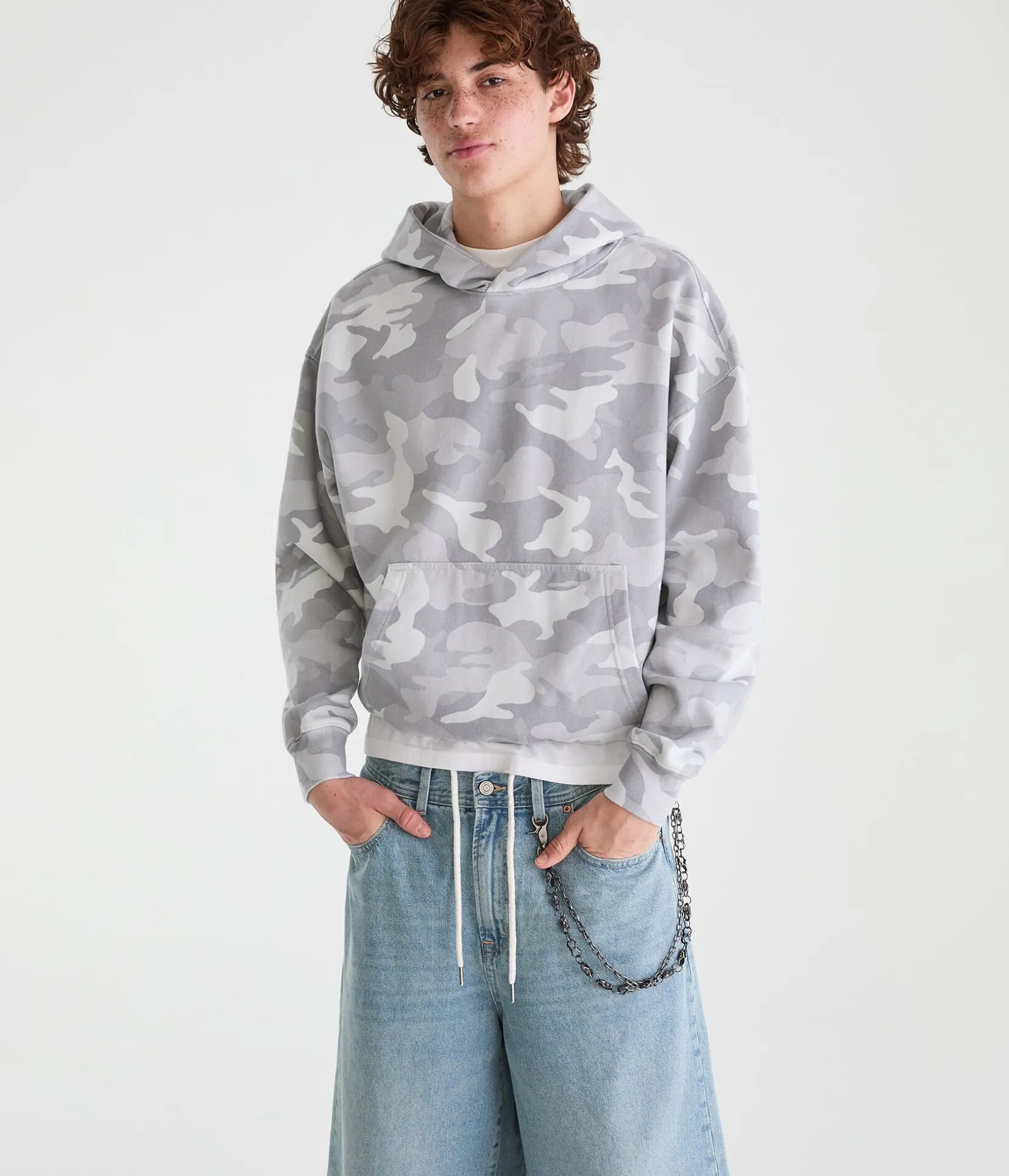 Cloud Soft Camo Boxy Pullover Hoodie