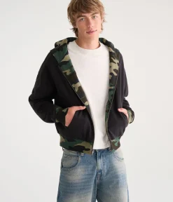 Cloud Soft Camo Reversible Boxy Full-Zip Hoodie