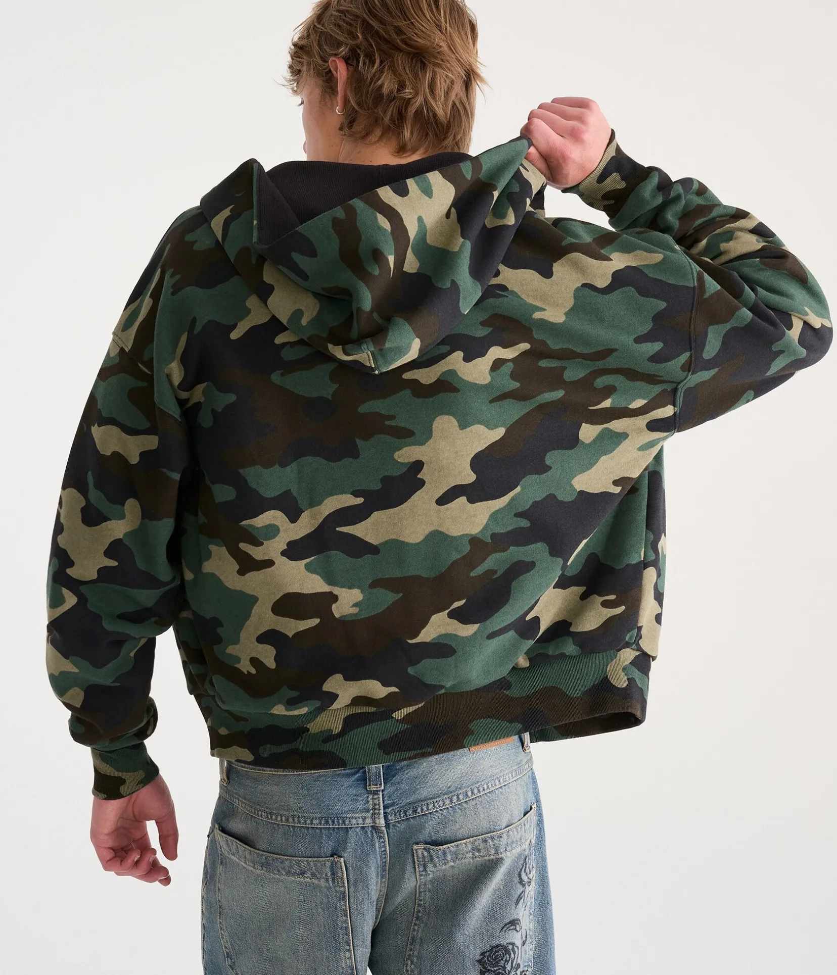 Cloud Soft Camo Reversible Boxy Full-Zip Hoodie