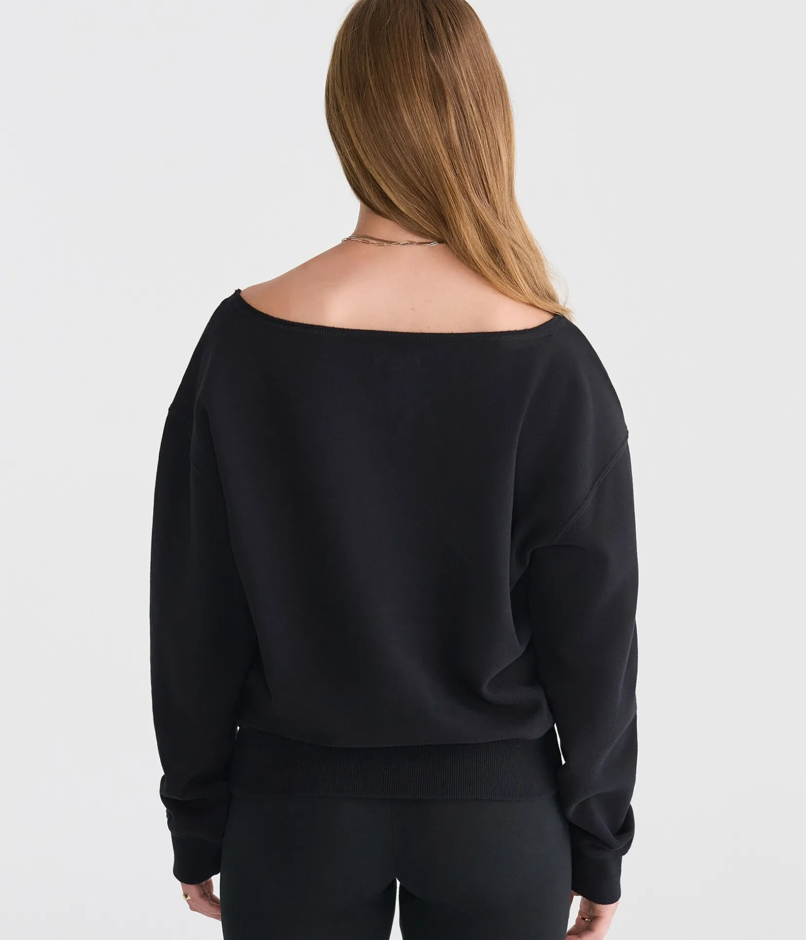 Cloud Soft Cinched Waist Off-The-Shoulder Sweatshirt
