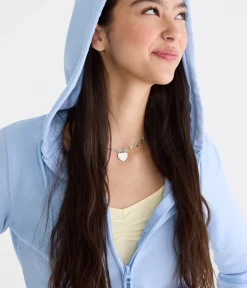 Cloud Soft Cropped Full-Zip Hoodie