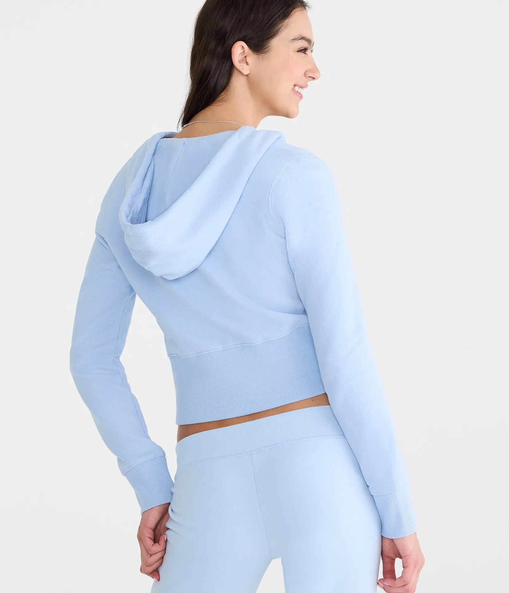 Cloud Soft Cropped Full-Zip Hoodie