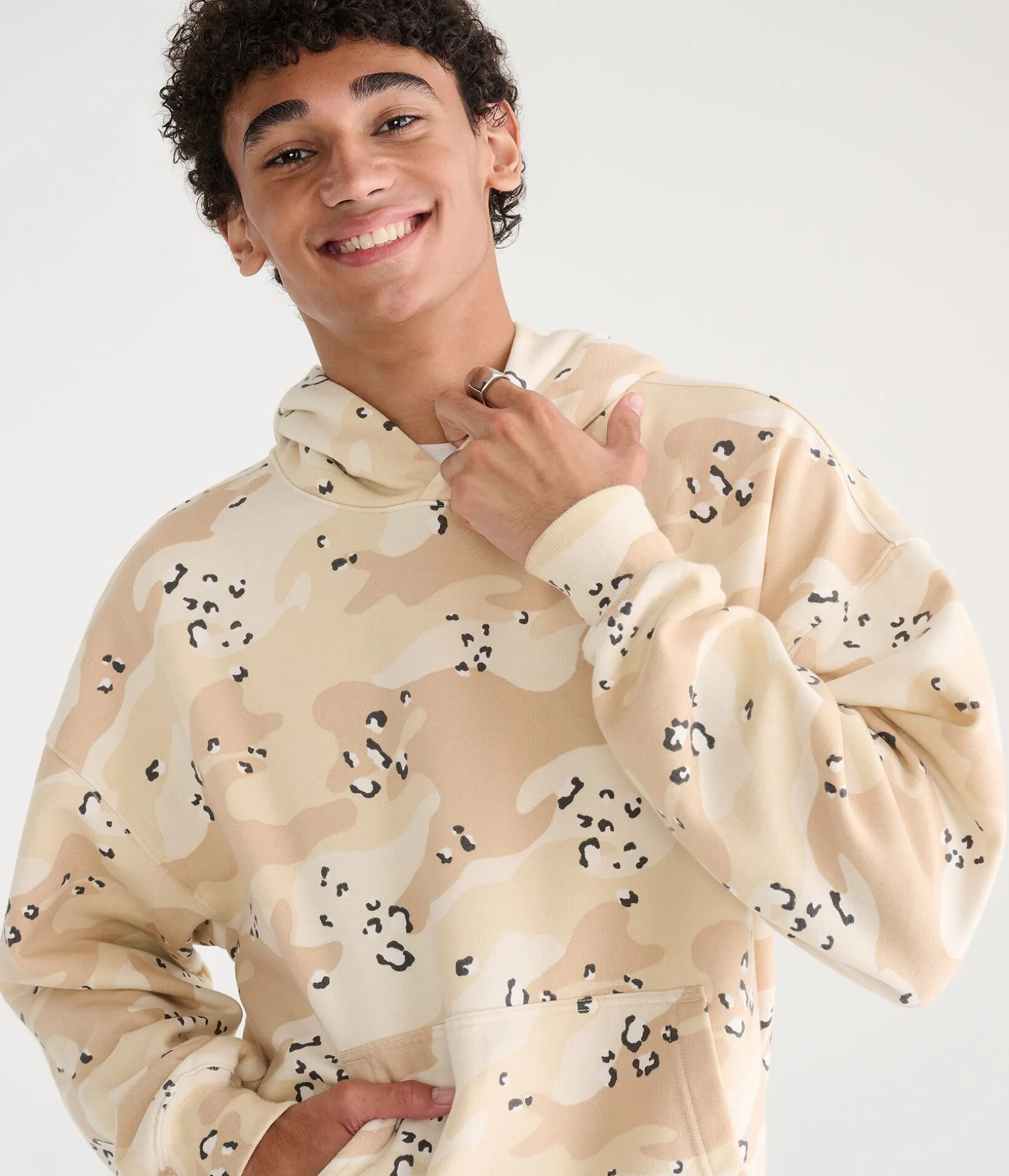 Cloud Soft Desert Camo Boxy Pullover Hoodie