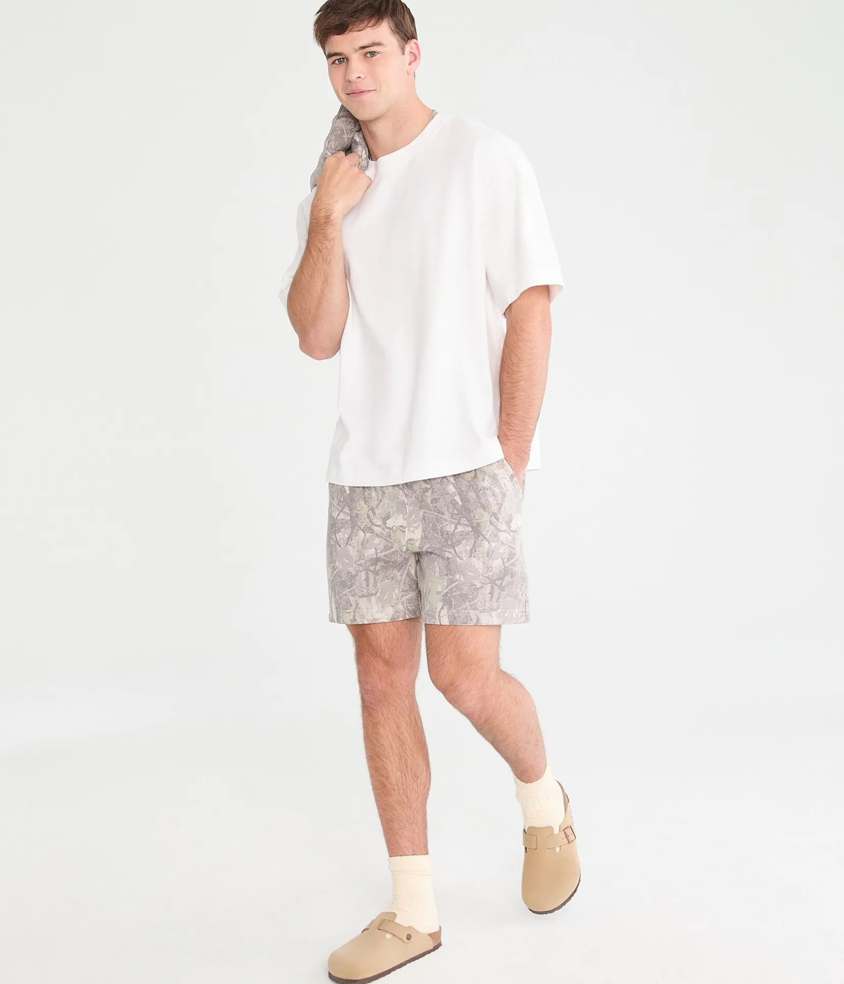 Cloud Soft Forest Camo Fleece Shorts