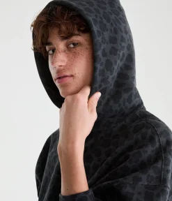 Cloud Soft Leopard Print Boxy Pullover Hoodie