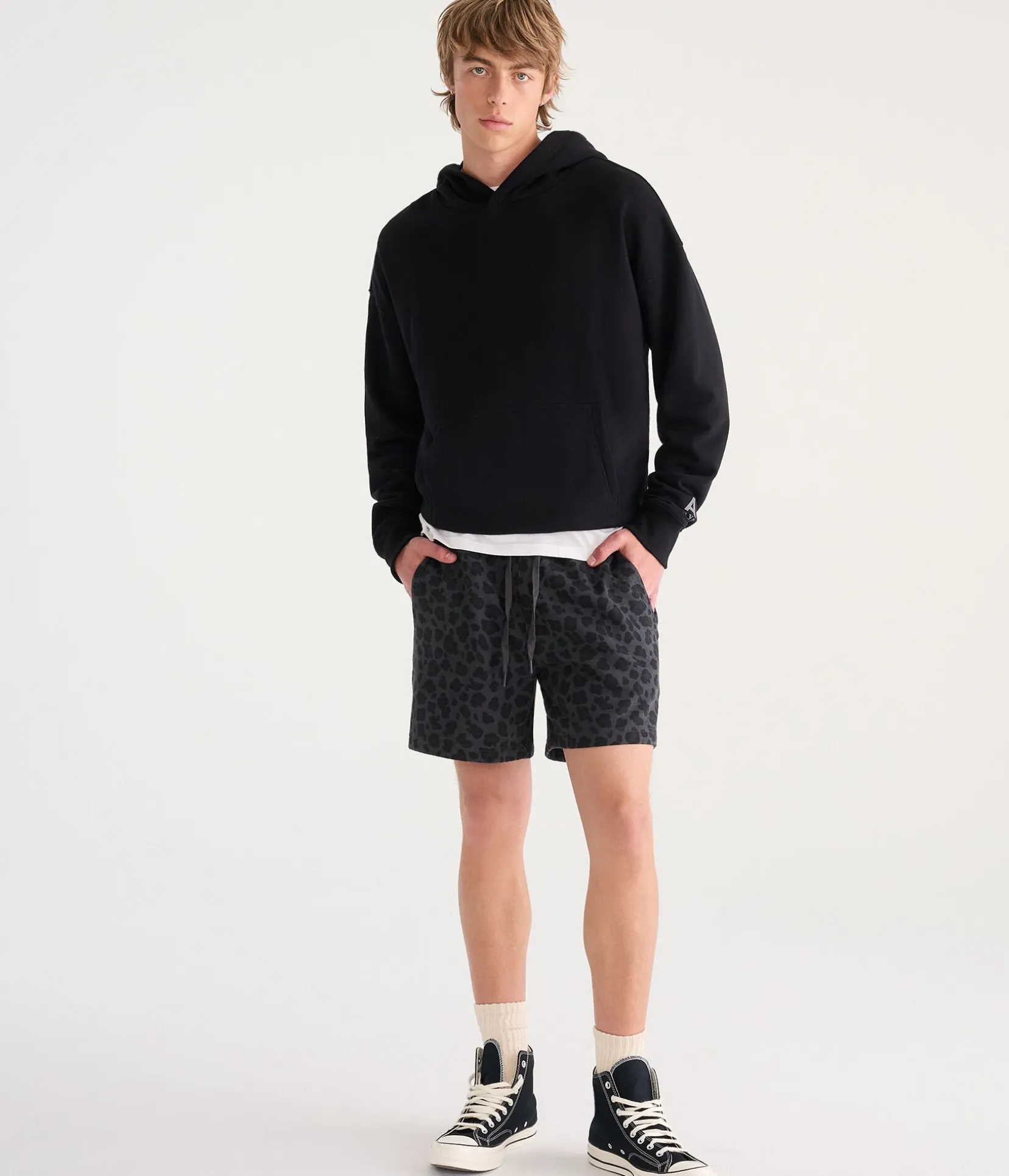 Cloud Soft Leopard Print Fleece Shorts